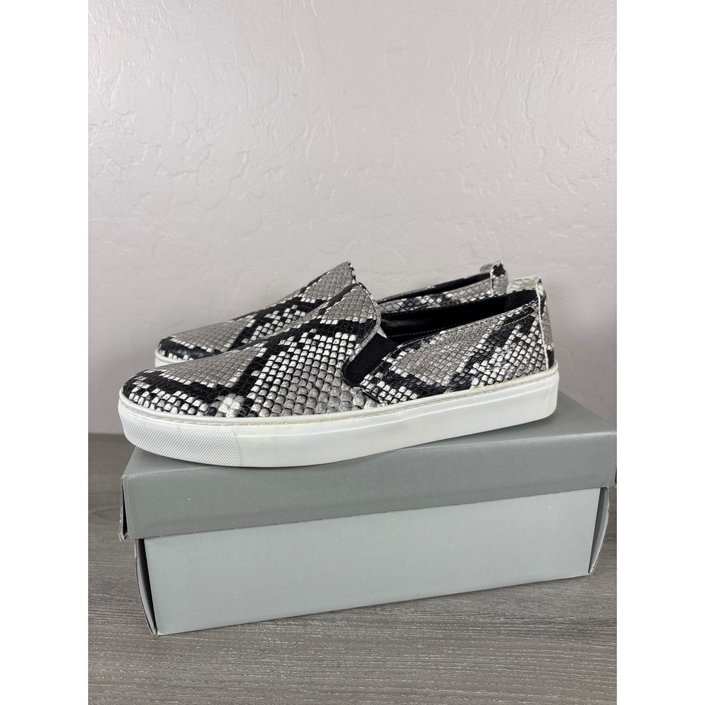 The FLEXX Mer Roccia Snakeskin Slip On Sneakers Grey Black Womens‎ 10 M